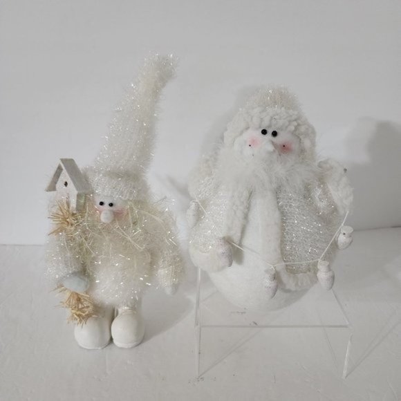 Other - Glittery White Snowman Bundle Of 2 White Glittery Snowman Christmas Décor
